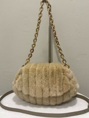 Premium Mink Fur Handmade Fold Over Flap, Shoulder Bag, Crossbody